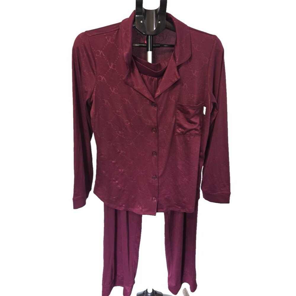 Vince Camuto Burgundy Red PJ Pajama Set Size Medium M